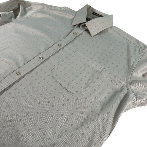 Henri Picard Mens Dress Shirt French Cuffs Mens 17 1/2 34/35 Tan Patterned Shirt - Picture 12 of 16